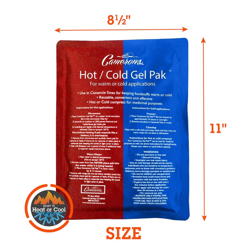 Camerons Products Camerons Hot or Cold Gel Pack - XL Ice & Heating Pack (8"x11") - Large Reusable Pak Keeps Temperature - Use in Casserole Carrier & Lunch Box for Food -Use as Warm & Cold Compress & Physical Therapy - Image 2